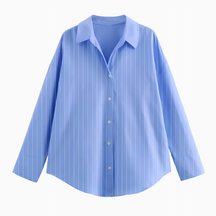 Long Sleeve Plain Dress Shirt Azul.